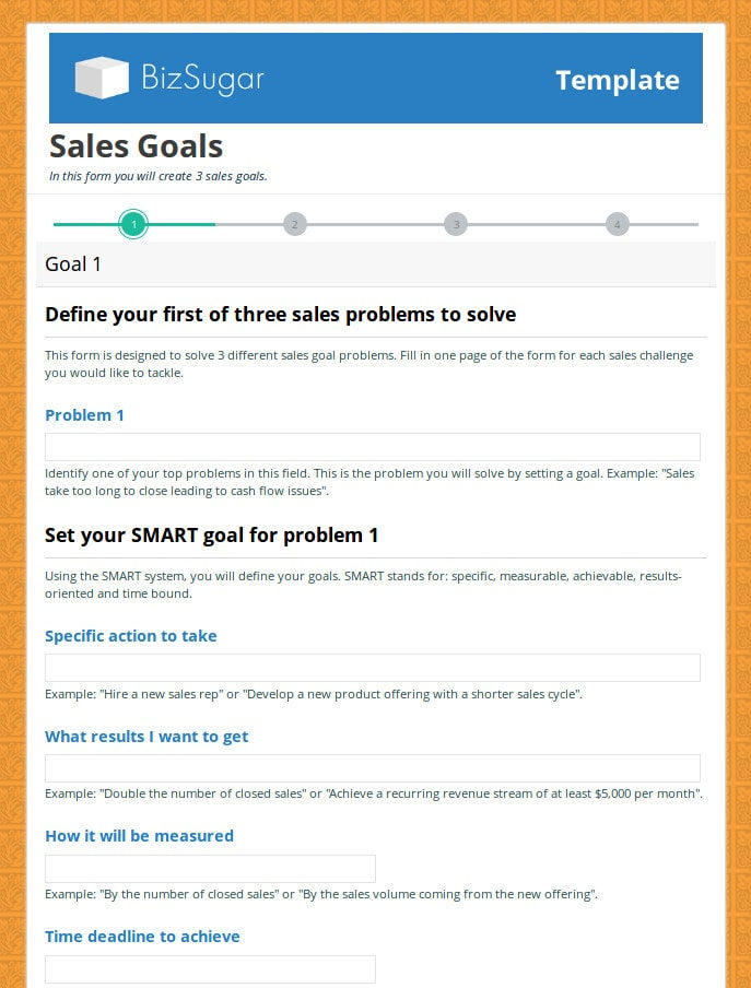 BizSugar Sales Goals Template