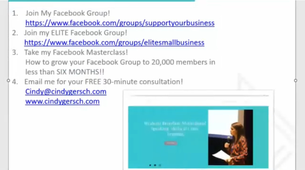 Support Your Business Facebook Group, Elite Small Business and Masterclass