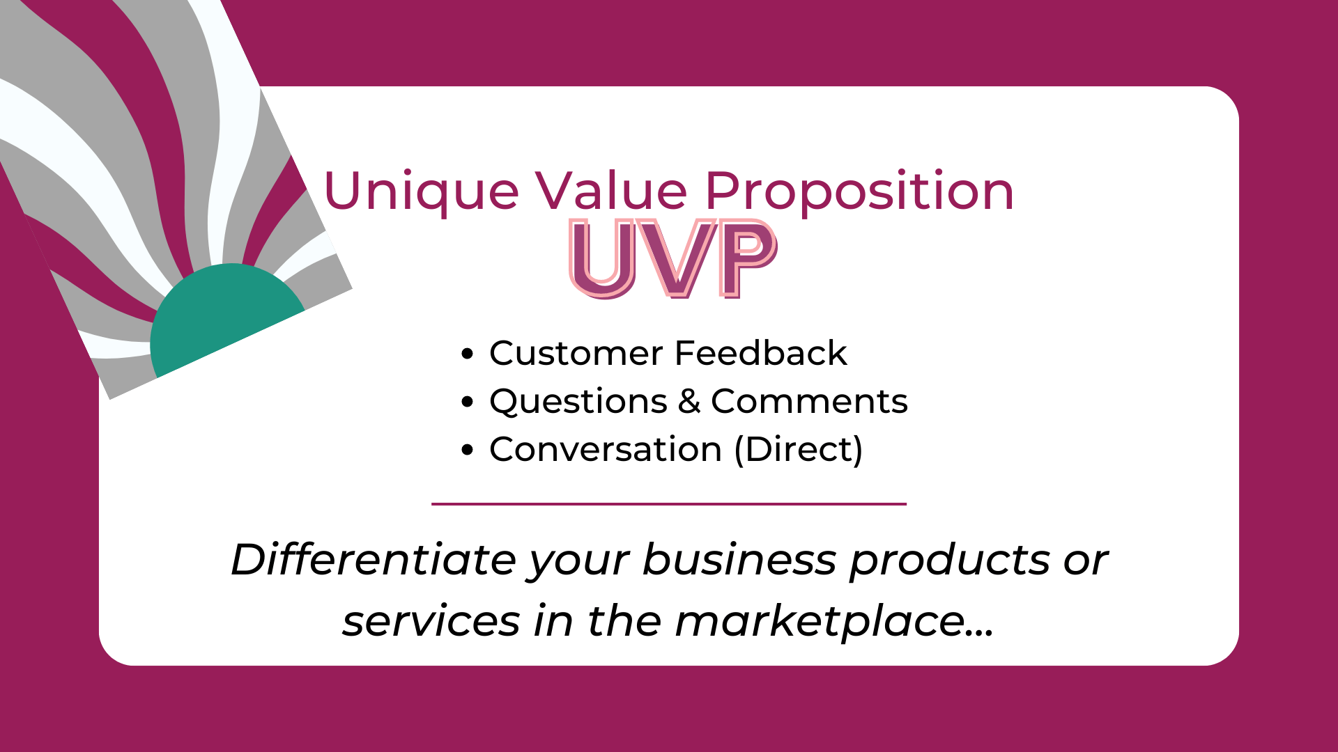 BizSUgar post visual 3 Unique Value Proposition and how to find yours by Sue-Ann Bubacz